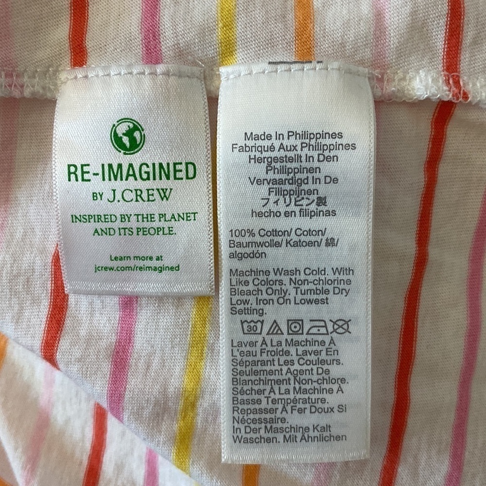 J. Crew Striped Ruffle Hem Sleeveless Midi Dress - Picture 7 of 7